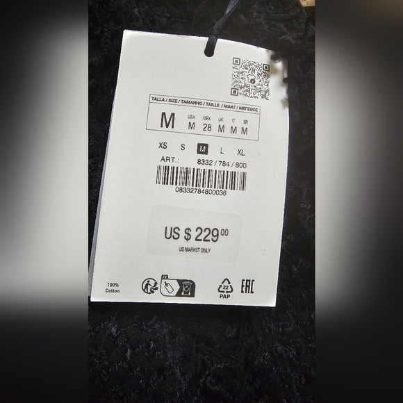 ZARA Limited Edition TEXTURED MINI DRESS Black Tweed Wool Viscose size M - Picture 16 of 16